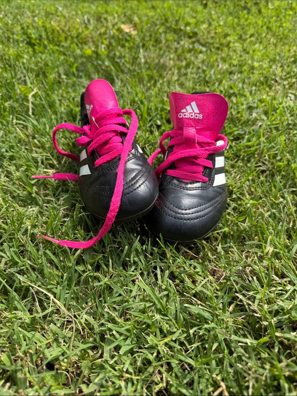 adidas Kids Black & Hot Pink Soccer cleats